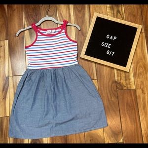 GAP Red, White & Blue & denim dress